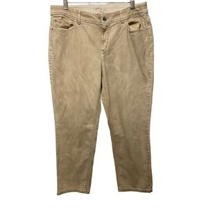 Chico's Platinum 2.5 tan bling capris cropped pants 34 x 25
